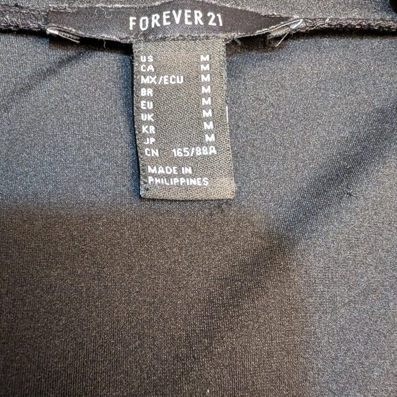 Forever 21 Black & Yellow Colorblock Crop Top Women’s M Half Zip Mock Neck - Picture 6 of 6